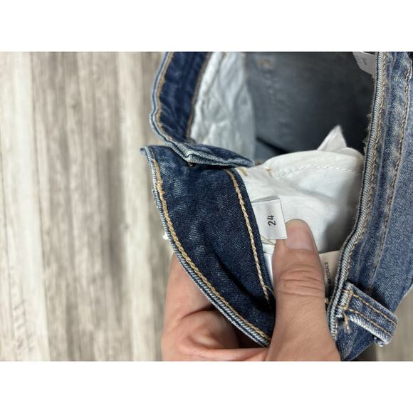 Vervet Womens Mom Jeans Size 24 Blue Erika Stretch New Distressed Medium Wash - Picture 14 of 16